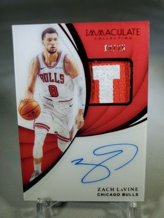 2018 19 Immaculate Zach Lavine Signed Auto Game Bulls Jersey Patch 13 / 25