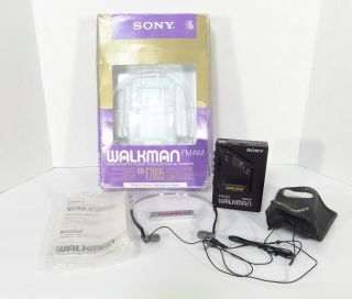 Vintage Sony Walkman Wm - F2095 W/box - Battery - Case - Stereo Headset●great
