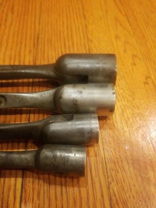 4 Vintage Herbrand Combination Socket Wrenches 12 Point Van - Chrome 3