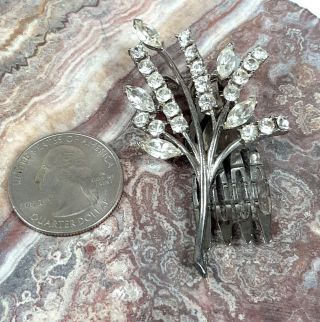 Vintage Rhinestone Hair Clip In The Form Of A Floral Spray