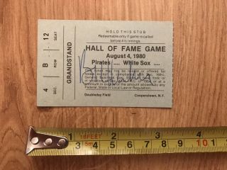 1980 Baseball Hall Of Fame Game Ticket Signed By Commissioner Bowie Kuhn