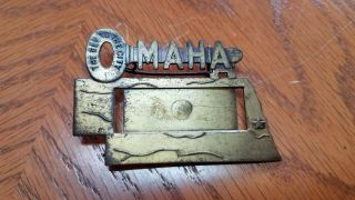 Vintage Omaha Nebraska Key To The City Metal Pin Name Tag