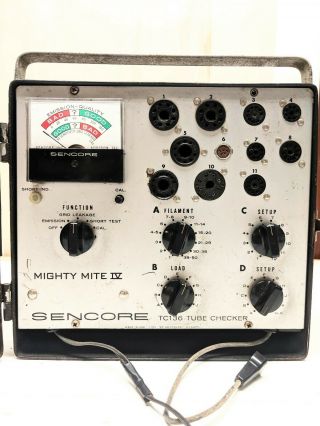 Sencore Tc - 136 Mighty Mite Iv Tube Checker Tester Ugly Box Look At Photos