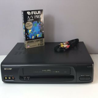 Sharp Vc - H914u Vcr 4 Head Video Player Recorder Fuji T - 120 Vhs Tape Rca A/v