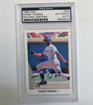 1990 Leaf Frank Thomas Signed Rookie Card Autograph Rc Psa/dna 300 White Sox Hof