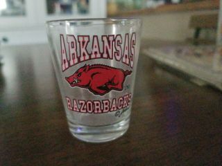 Vintage Arkansas Razorbacks Shot Glass Excelent