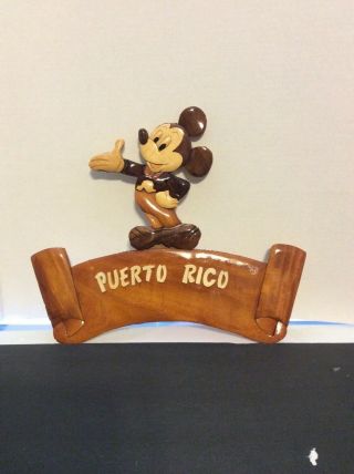 Wooden Puerto Rico Mickey Mousse Sign
