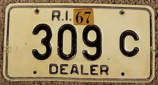 1967 Rhode Island Dealer License Plate 67 Ri Manufacturer
