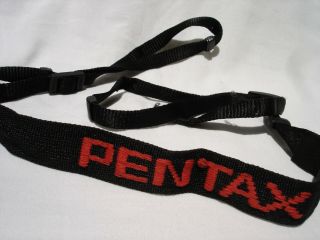 Vintage Pentax Camera Neck Strap Red Logo On Black 001028