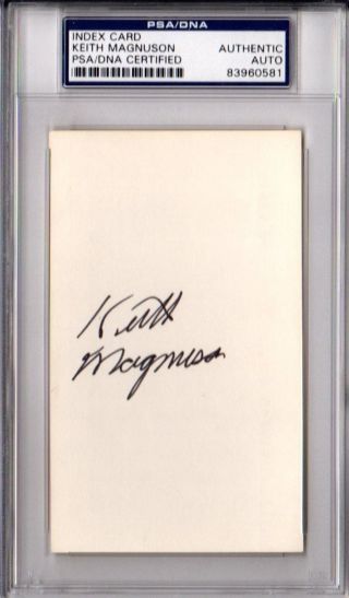 Psa/dna Chicago Blackhawks Keith Magnuson Autographed - Signed 3x5 Index Card 0581
