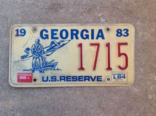 1983 Georgia - " U.  S.  Reserve " - License Plate