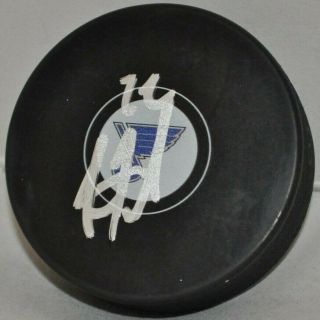 Justin Faulk 2019 2020 St.  Louis Blues Signed Autographed Nhl Hockey Puck