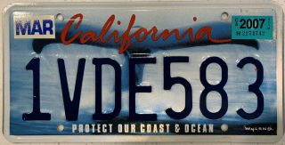 2000 ‘s California Protect Our Coast Ocean Whale License Plate