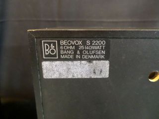 Bang & Olufsen Beovox S2200 Speakers (Pair) 2