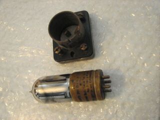 Deforest Brass Base Tipped Radio Amp Vintage Vacuum Tube Otia,  Has A Date 1886