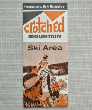 Early Crotched Mountain Nh Ski Area Brochure.  Year Unknown.  Interesting Drawing.