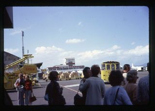 Color Slide Photo,  Kai Tak Airport Scene W Flying Tiger Building Hong Kong 1973