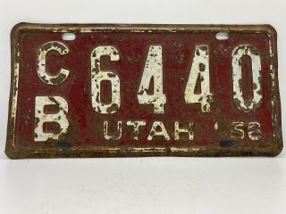 Old Rat Rod Barn Find Antique Automobile Vintage 1956 Utah license Plate CB 6440 2