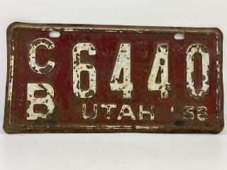 Old Rat Rod Barn Find Antique Automobile Vintage 1956 Utah license Plate CB 6440 3