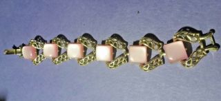 Vintage Signed Coro Pink Lucite Bracelet
