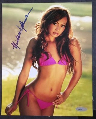 Michelle Waterson Ufc Signed 8x10 Photo Autograph (bikini) Karate Hottie