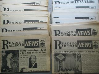 Reading Railroad News Newspapers 1967 - 1972 Thirty - Five Issues