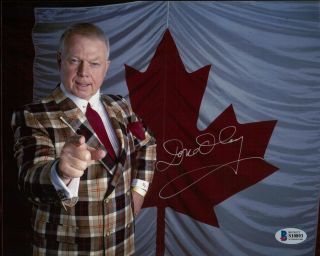 Don Cherry Signed 8x10 Photo Beckett Bas Hnic Hockey Night In Canada 1