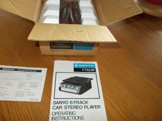 Nos - In Opened Box - Sanyo Ft 823r 8 Track Car Stereo Complete.