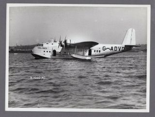 Imperial Airways Short Empire Flying Boat Challenger G - Advd Large Vintage Photo