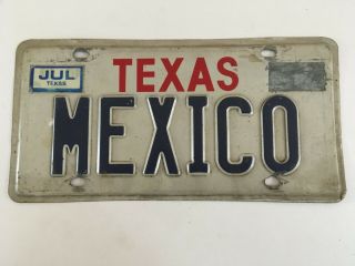 Vanity License Plate Mexico Texas Vacation Home Mexican Food Restaurant Decor