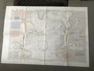 Ss United States Pilot Chart Of The North Atlantic Ocean January 1969
