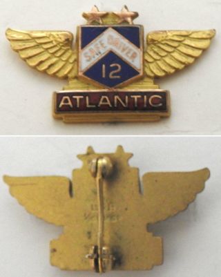 Vintage Atlantic Petroleum 12 Year Safe Driver Pin