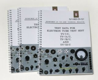Test Data Book For Electron Tube (tv - 7/u,  Tv - 7a/u,  Tv - 7b/u,  Tv - 7d/u Tester)