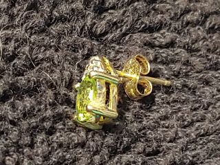 10k Yellow Gold Diamond And Green Gem Single Earring Scrap Or Wear Vintage