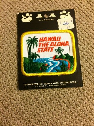 Vintage Hawaii The Aloha State Patch Rare Nos