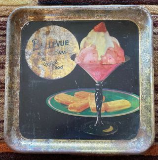 Rare Vintage Bellevue Ice Cream Metal Serving Tray
