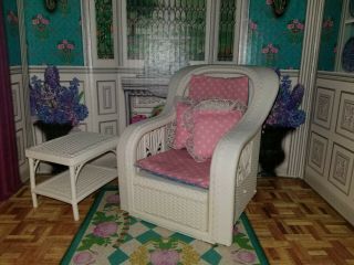 1980s Vintage Barbie Furniture: White Convertible Chair & Table