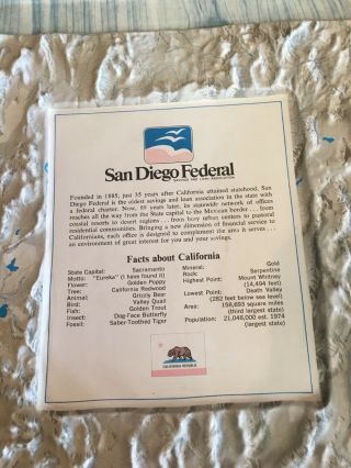 1968 KISTLER GRAPHICS CALIFORNIA RELIEF MAP 3D From San Diego Federal Savings 2