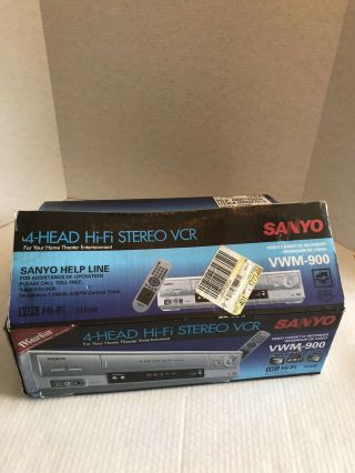 Open Box Sanyo Vwm - 900 Vcr Vhs Player Recorder