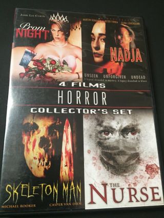 4 Movie Dvd Set Prom Night Nadja Skeleton Man Vintage Halloween Jamie Lee Curtis