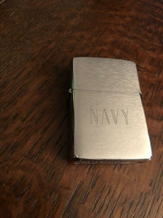Vintage Zippo Lighter With Navy Engraved