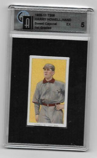 T206 1909 - 11 Harry Howell Hand At Waist Sweet Caporal Ga Graded Ex 5