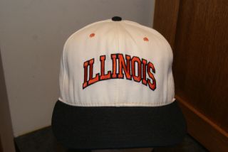 Vtg 80 ' s Illinois Fighting Illini Fitted Hat Size 7 1/8 Cap PR0 - LINE Made in USA 2