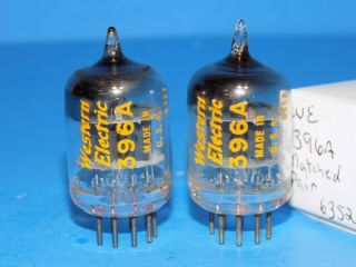 Matched Pair Western Electric 396a Black Plate D Getter Tubes Dated 1963