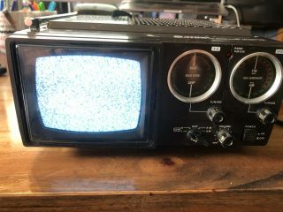 WEBCOR Vintage Portable Television 5TV - 521R B/W TV AM FM 1978 3