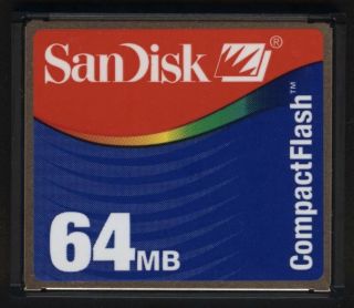 Sandisk 64 Mb Vintage Compact Flash Memory Card Formatted