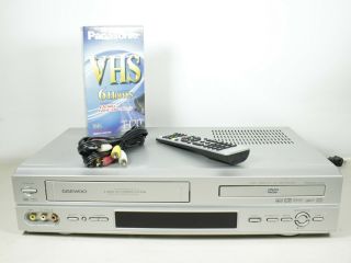 Daewoo Dv - 6t955b Dvd Vcr Combo Vhs Player/recorder W/ Remote,  Vhs And A/v Cable