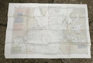 Ss United States Pilot Chart Of The North Atlantic Ocean February 1969 Ooak