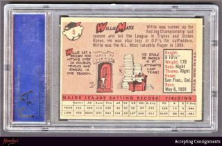 1958 Topps 5 Willie Mays PSA 5 EX GIANTS HOF 2