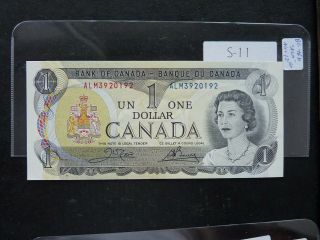 Vintage Banknote Canada 1973 1 Dollar Prefix Alm S11